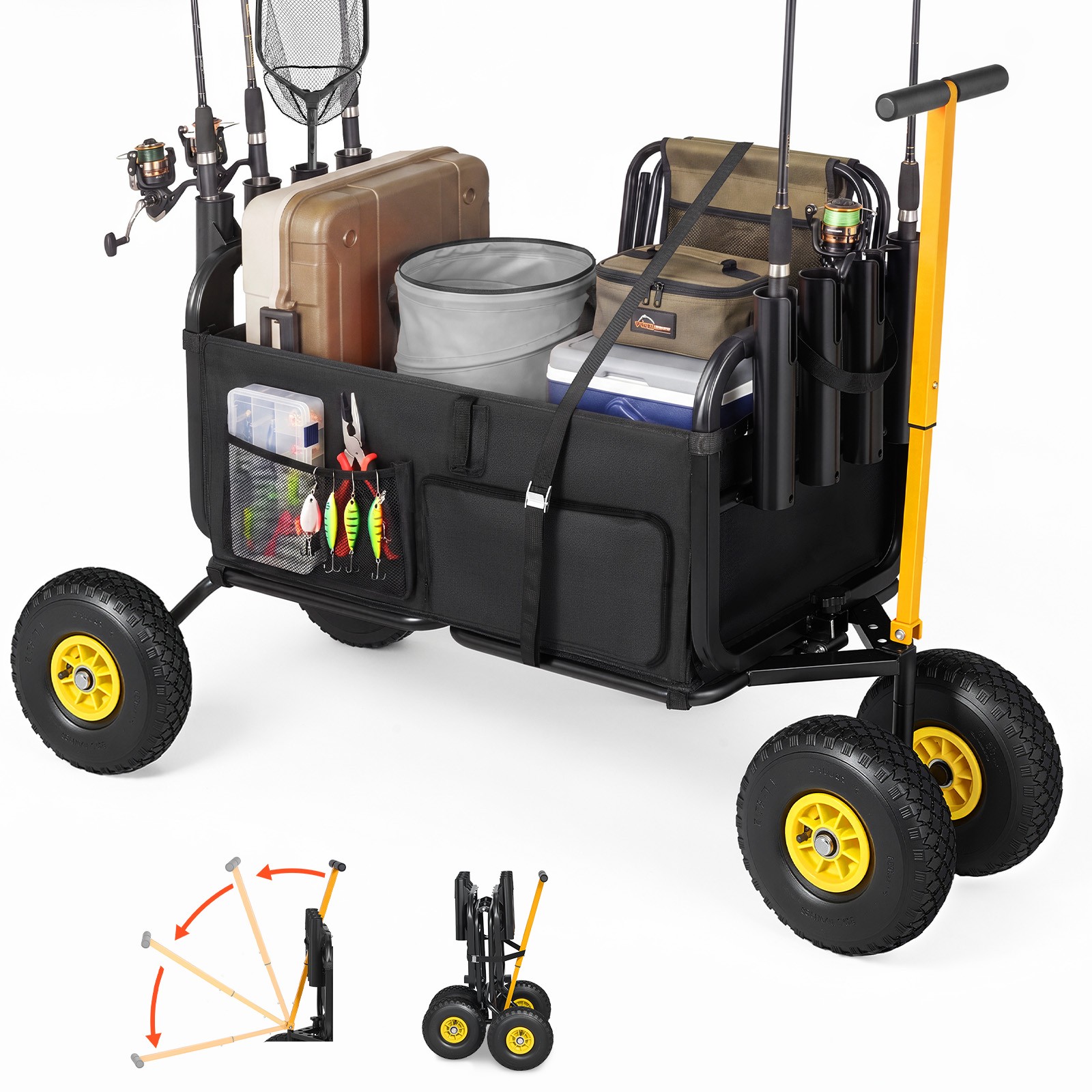 Fishing Rod Holder - Chariot de pêche pliable Uimoso, capacité