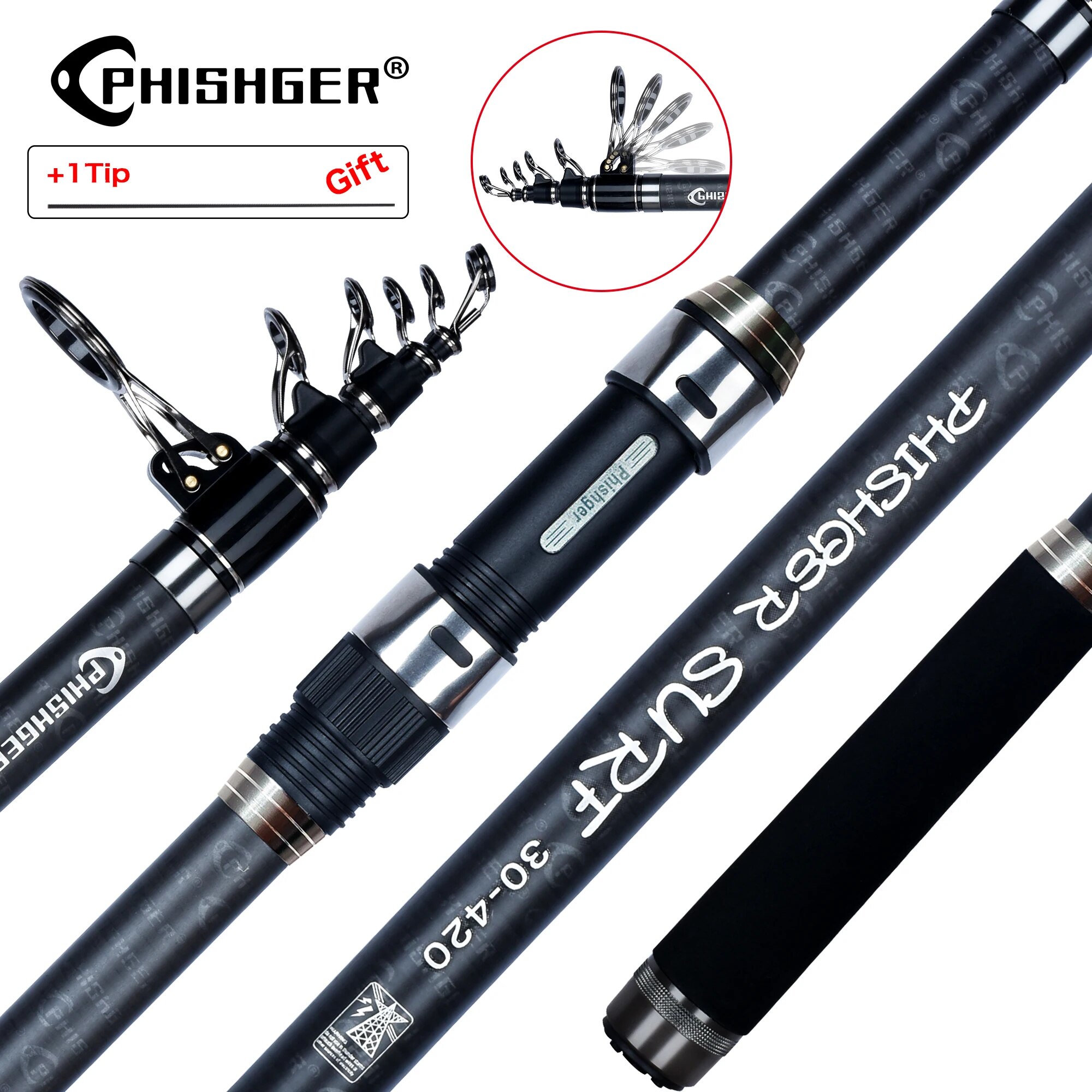 PHISHGER Télescopique Surf Spi - Fishing Rod Surf avis et prix